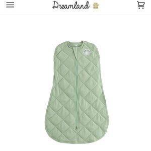 BRAND NEW NEVER USED Dreamland baby swaddle weighted 0-6 months  
Sage green